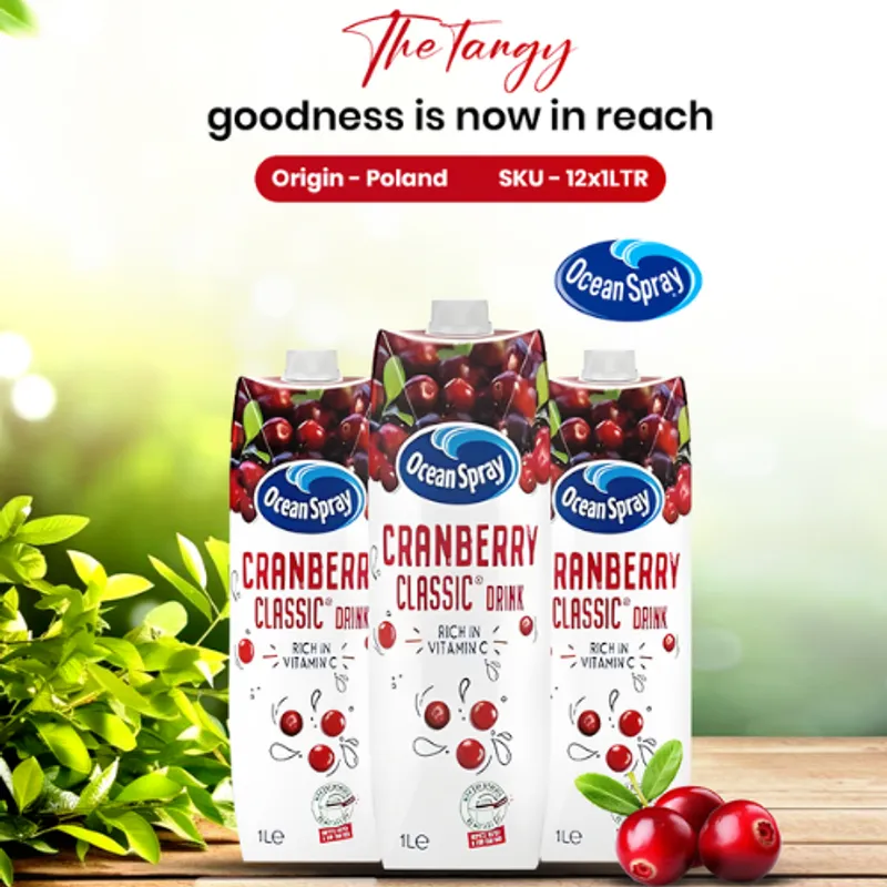 Ocean Spray Cranberry Juice 12X1Ltr