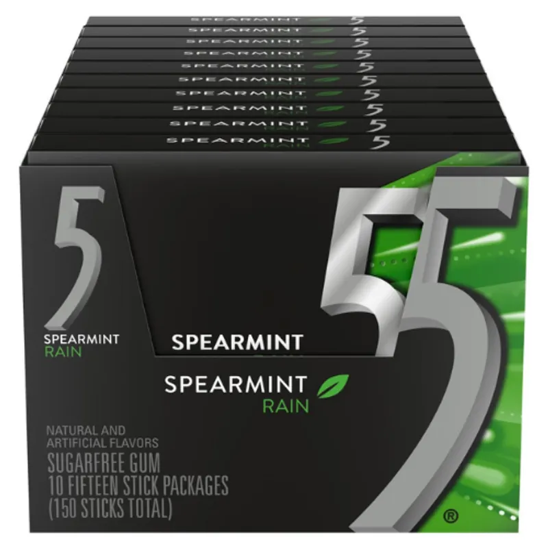 5 Gum Spearmint Rain Chewing Gum 12X10X15Pcs