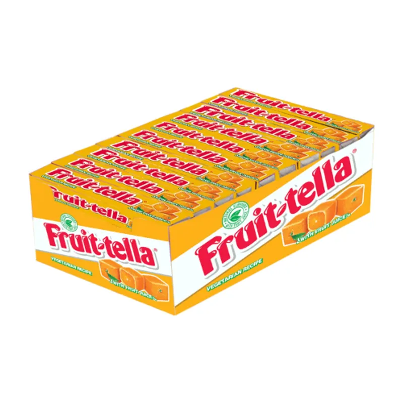 Fruit Tella Orange Flavour Sweet Candy 12X20X32.4Gm