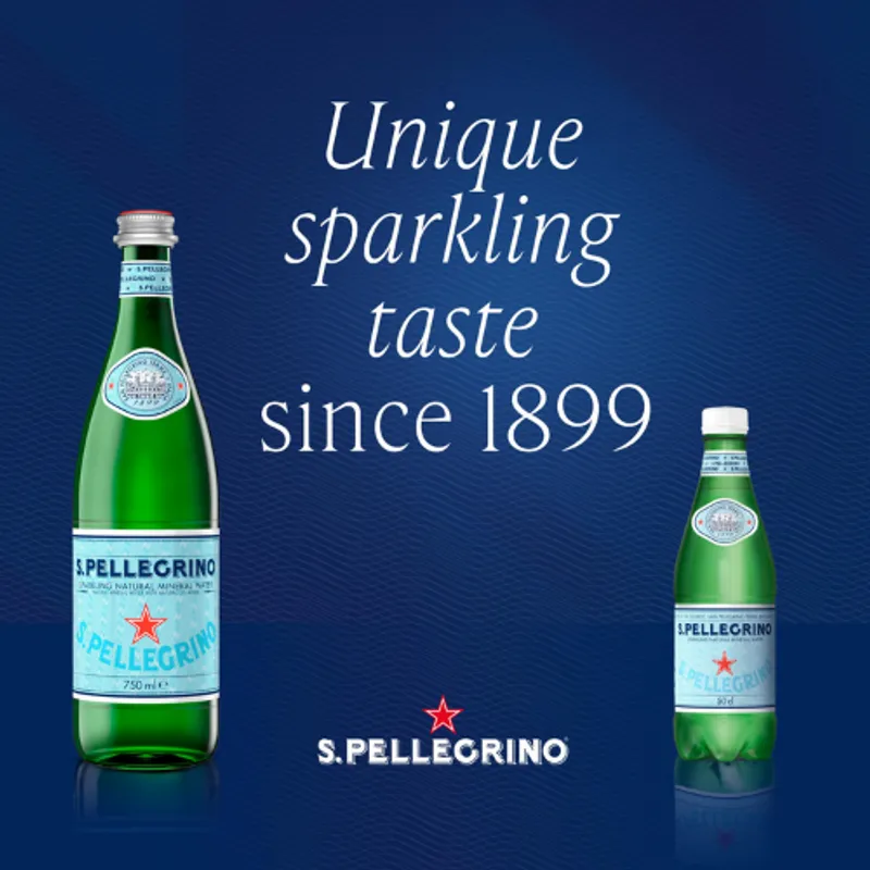 San Pellegrino Sparkling Mineral Water Glass Bottles 12X750Ml