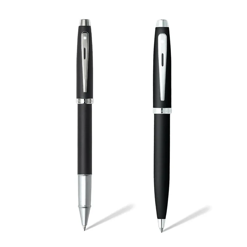 Sheaffer Gift Set 100 9317 Ballpoint Pen and Rollerball Pen Matte Black with Chrome Trims - Set of 2 Pens