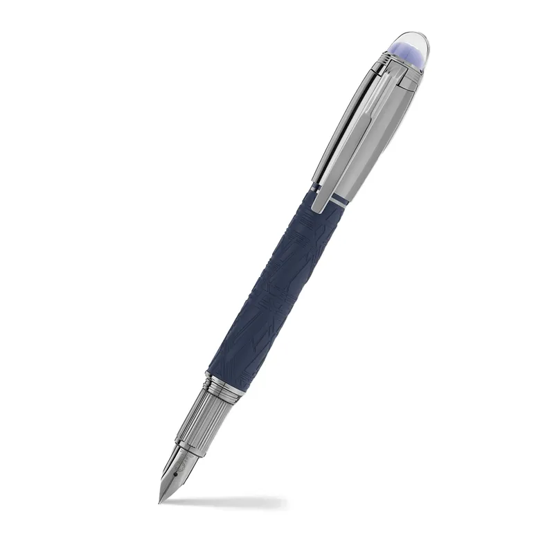 Montblanc StarWalker Space Blue Precious Doué Fountain Pen (14K Medium) - Blue