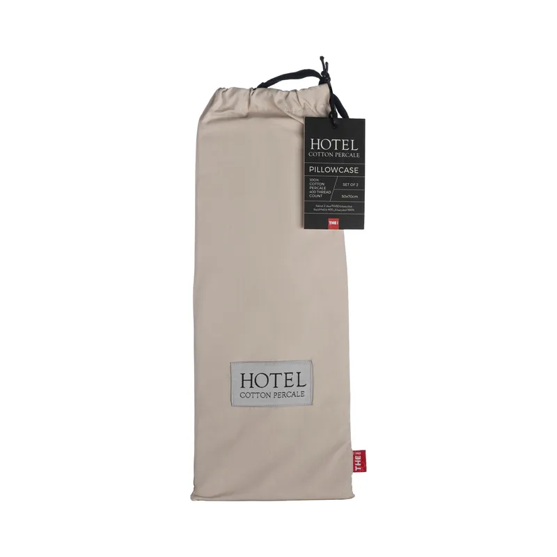 HOTEL Percale pillowcase 50x70 set of 2 beige