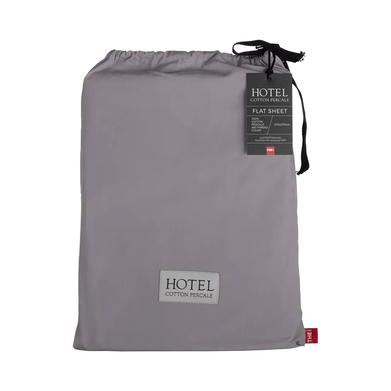 HOTEL Percale flat sheet 270x270 dark grey
