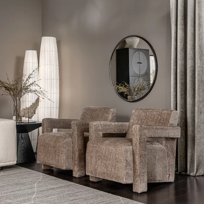 Shop IONA wall mirror black/gold dia 90cm Online 687335