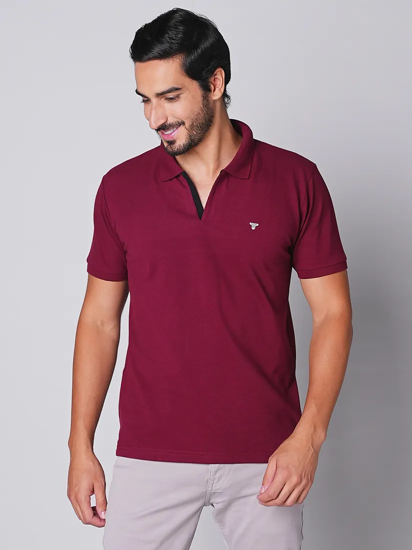 Tessio Men Slim Fit Solid T-Shirt