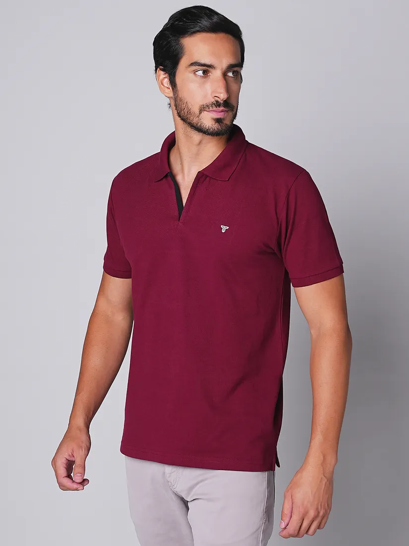 Tessio Men Slim Fit Solid T-Shirt