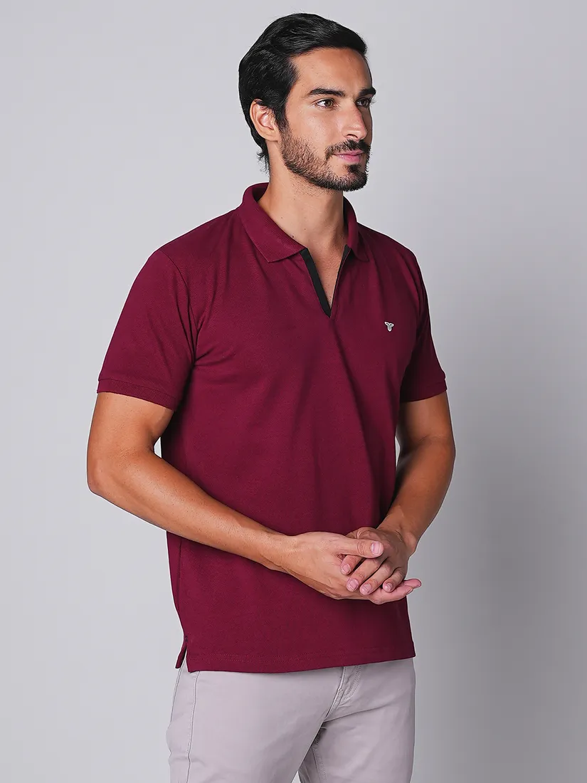Tessio Men Slim Fit Solid T-Shirt
