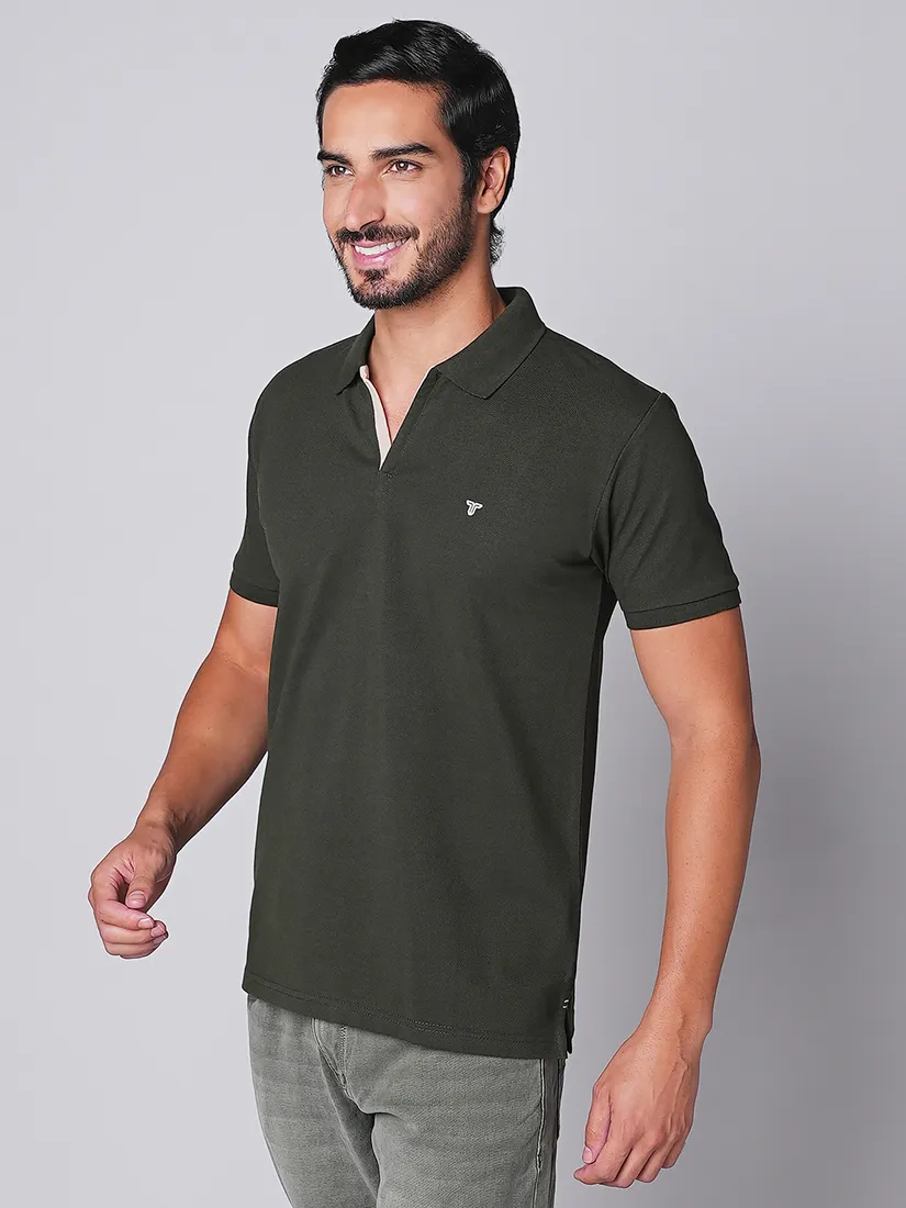 Tessio Men Slim Fit Solid T-Shirt