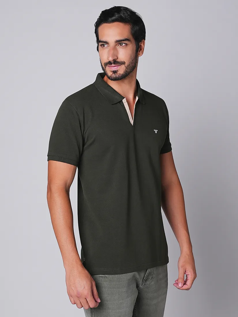 Tessio Men Slim Fit Solid T-Shirt