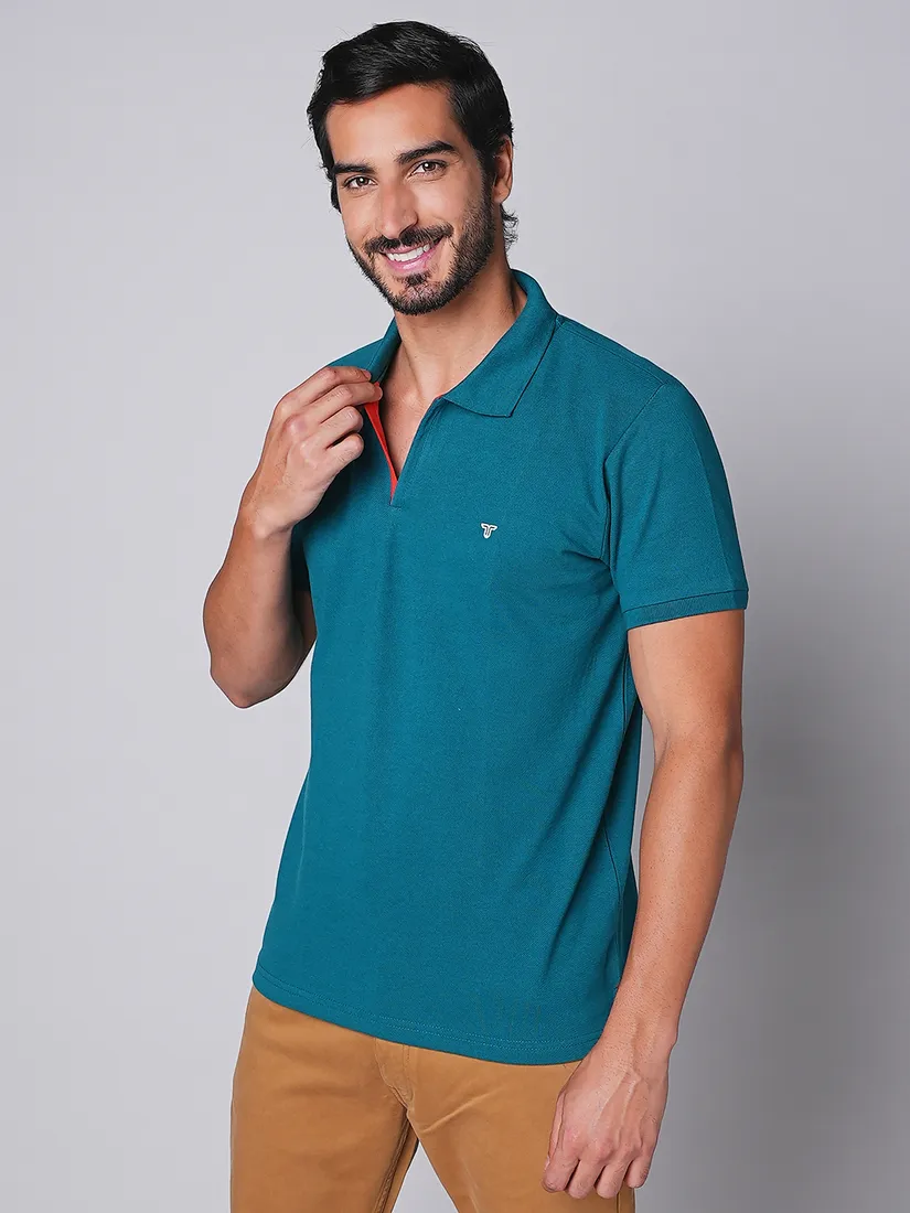 Tessio Men Slim Fit Solid T-Shirt