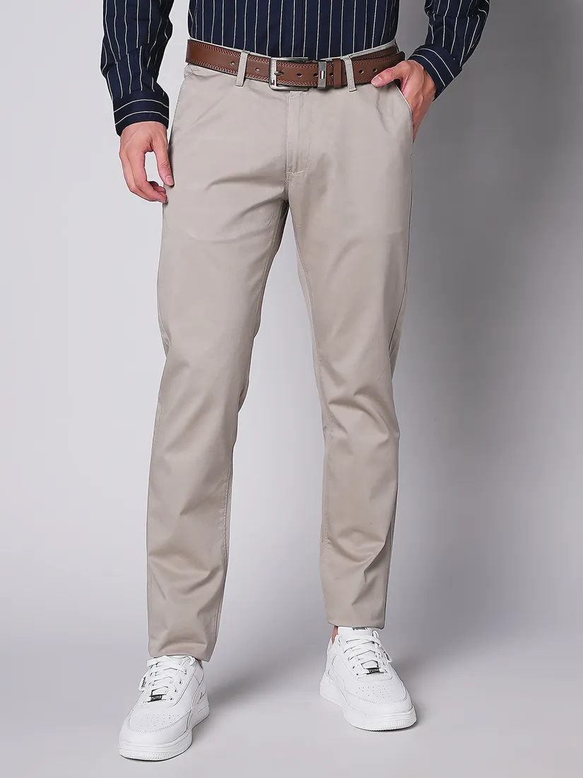 Mozzo Men Slim Fit Solid Casual Trouser