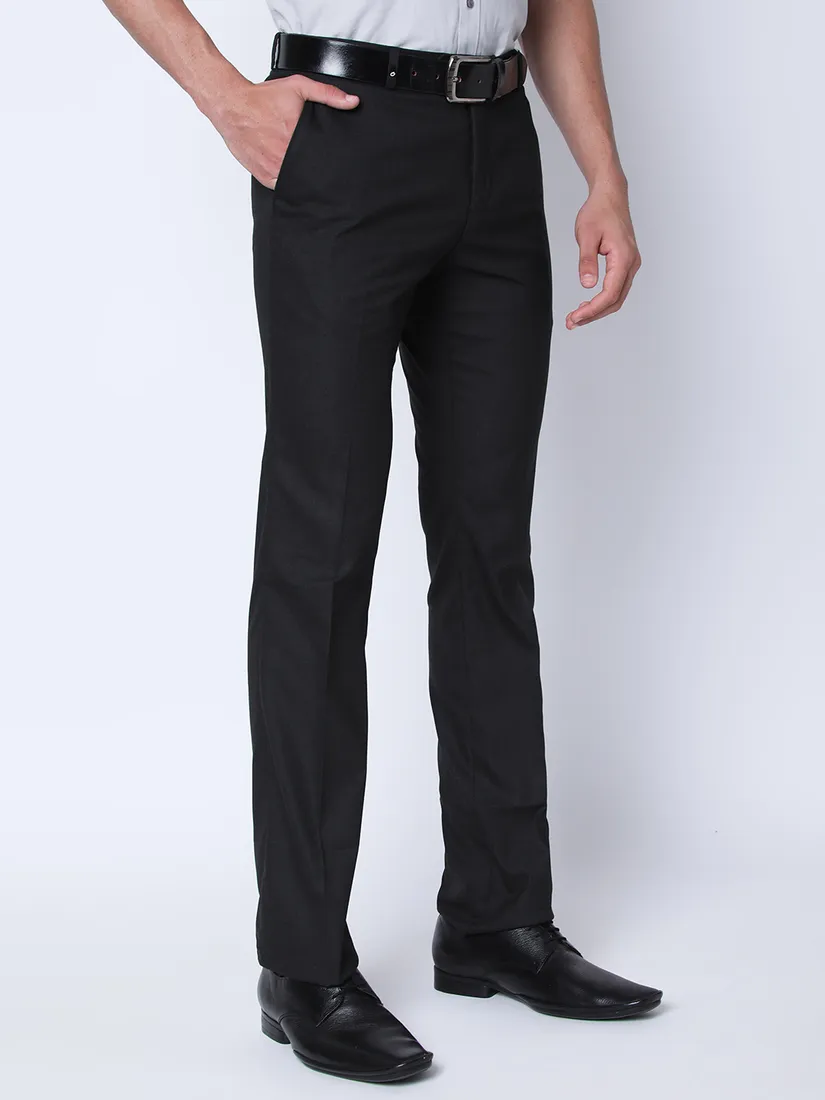 Oxemberg Men Slim Fit Solid Formal Trouser