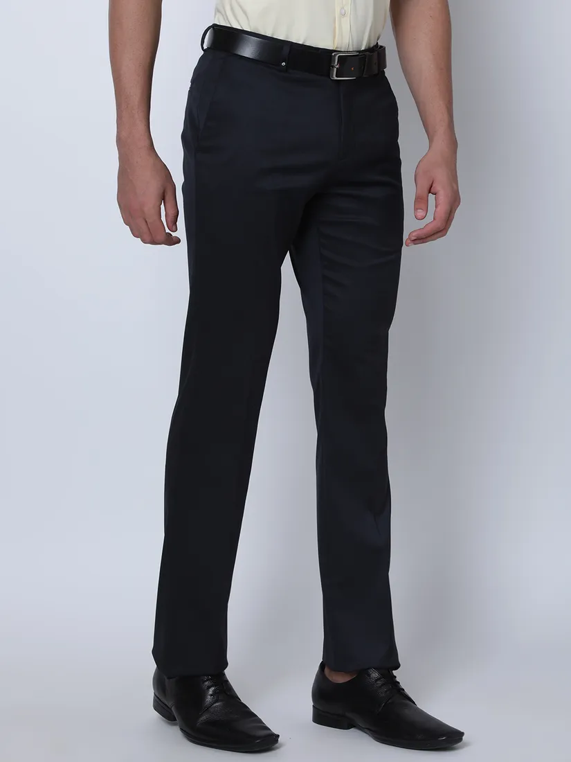 Oxemberg Men Slim Fit Solid Formal Trouser