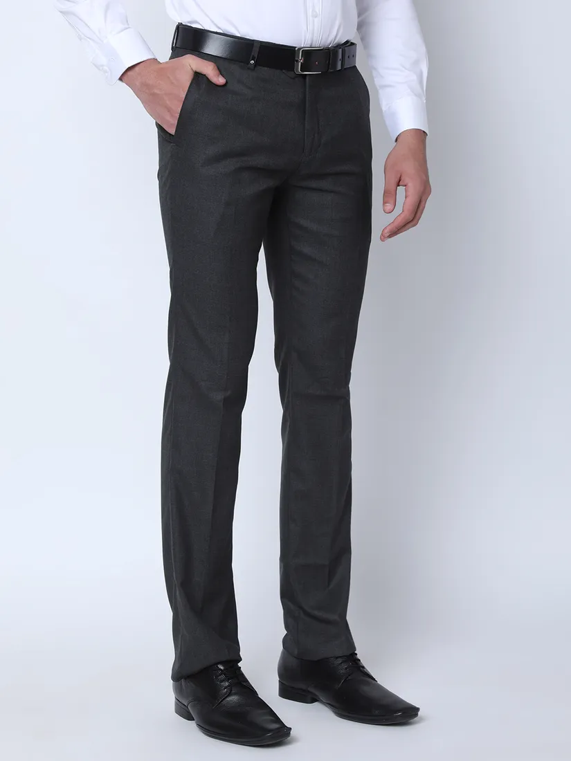 Oxemberg Men Slim Fit Solid Formal Trouser