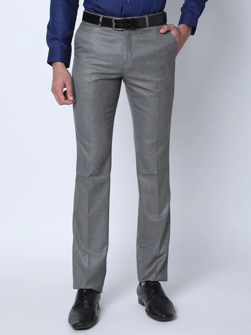 Oxemberg Men Slim Fit Solid Formal Trouser