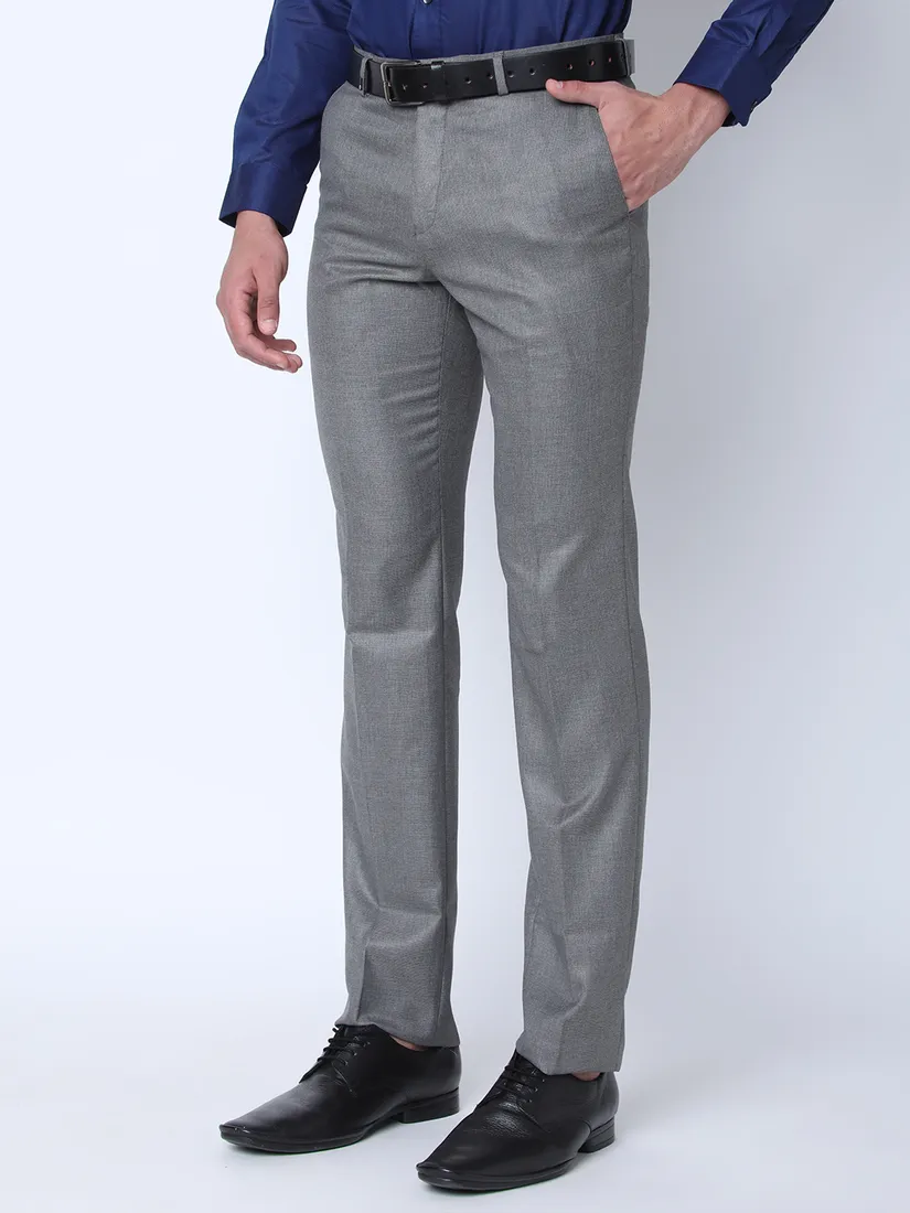 Oxemberg Men Slim Fit Solid Formal Trouser