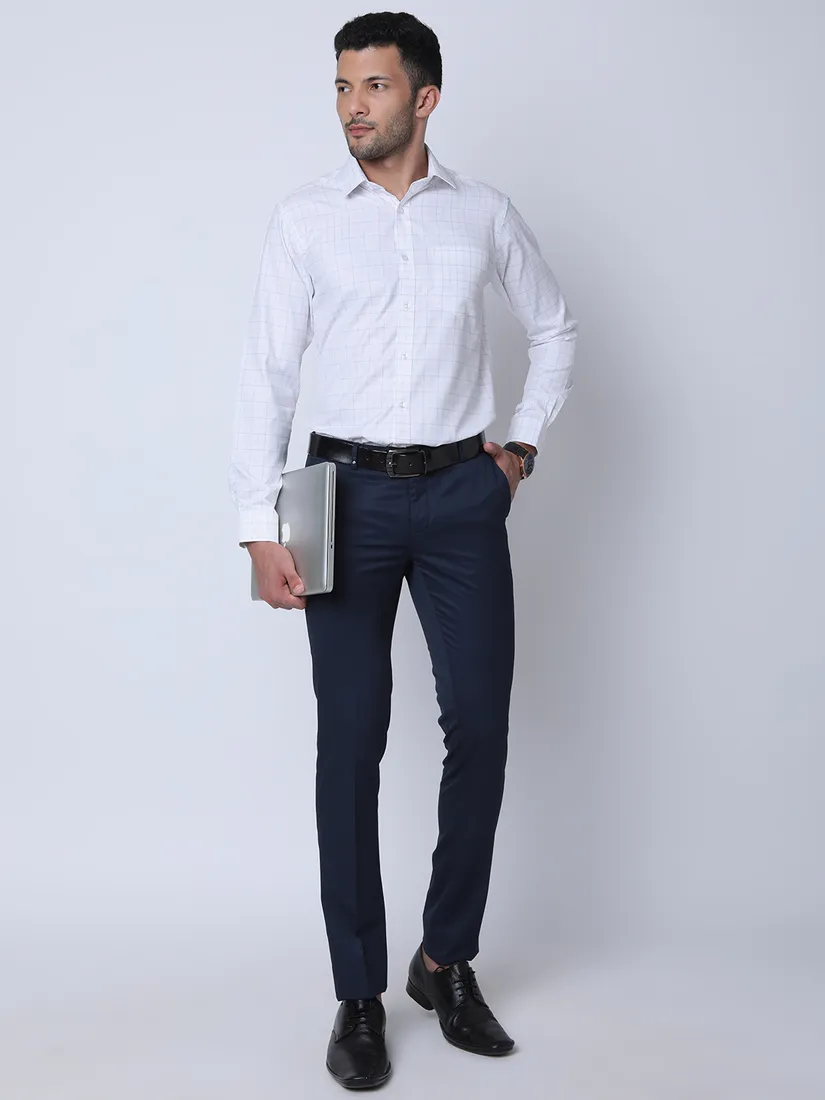 Oxemberg Men Slim Fit Solid Formal Trouser