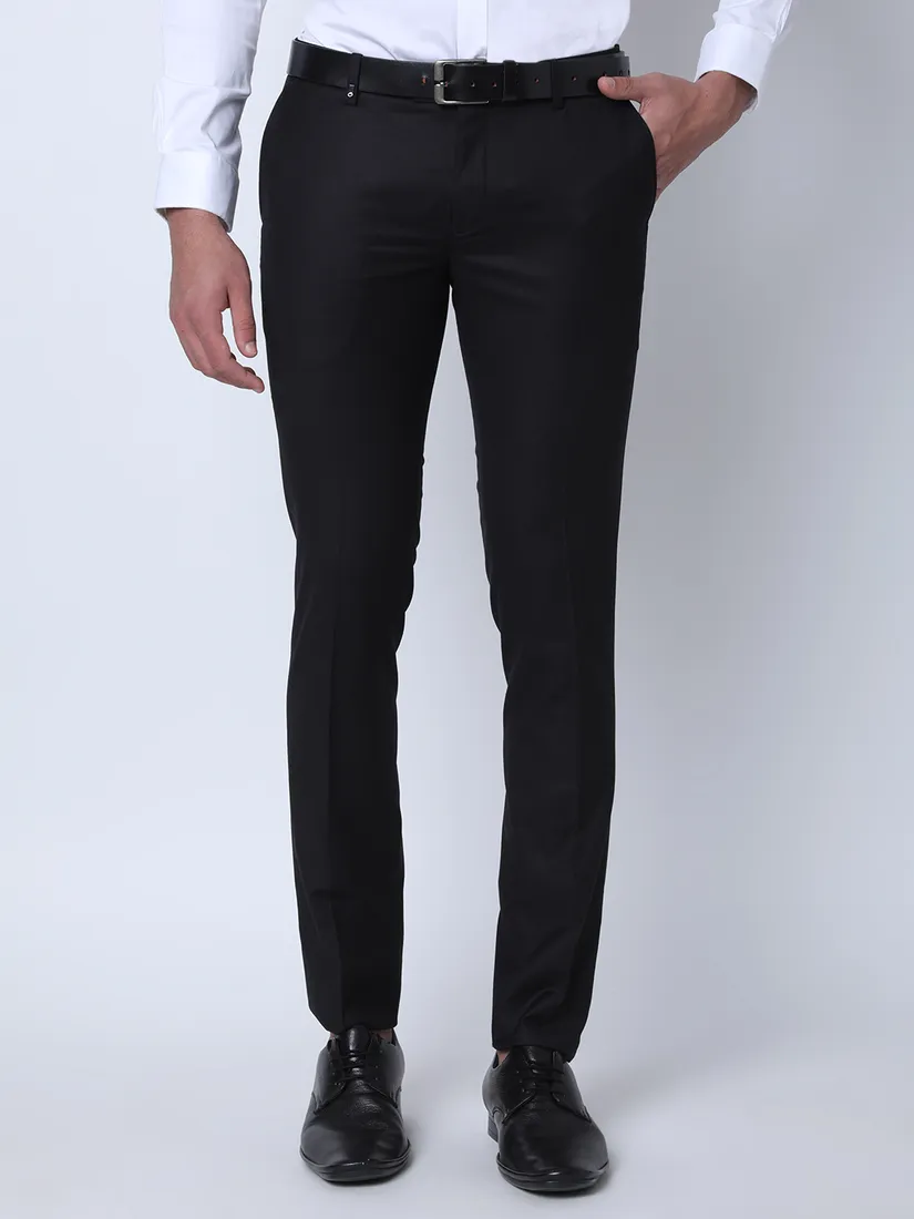 Oxemberg Men Slim Fit Solid Formal Trouser