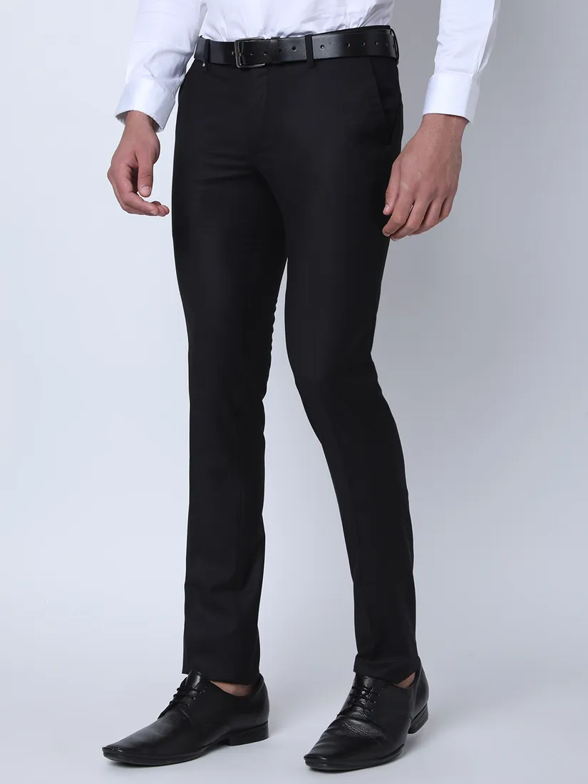 Oxemberg Men Slim Fit Solid Formal Trouser