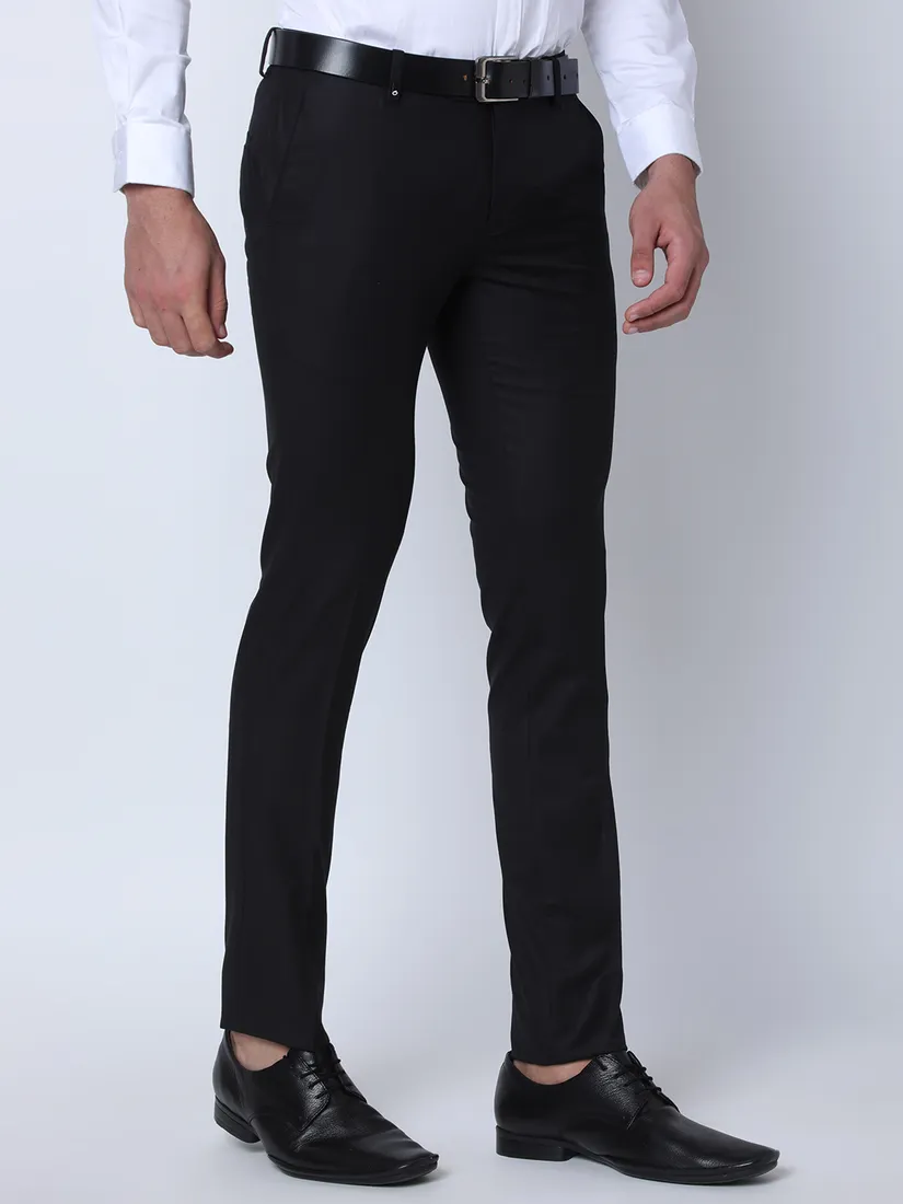 Oxemberg Men Slim Fit Solid Formal Trouser