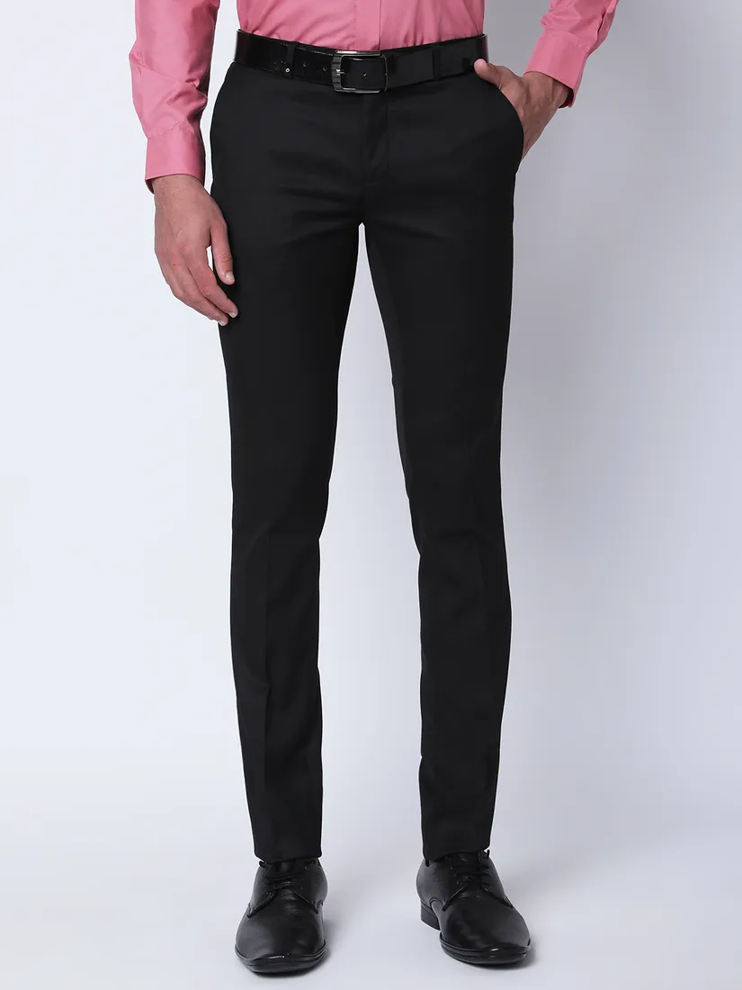 Oxemberg Men Slim Fit Solid Formal Trouser