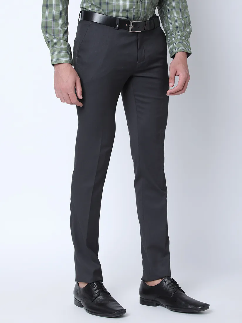 Oxemberg Men Slim Fit Solid Formal Trouser