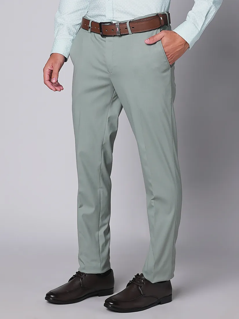 Oxemberg Men Slim Fit Solid Formal Trouser