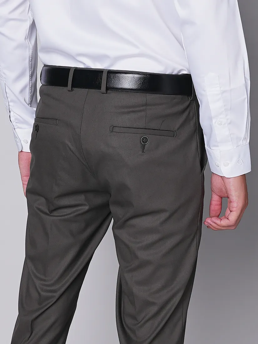 Oxemberg Men Slim Fit Solid Formal Trouser