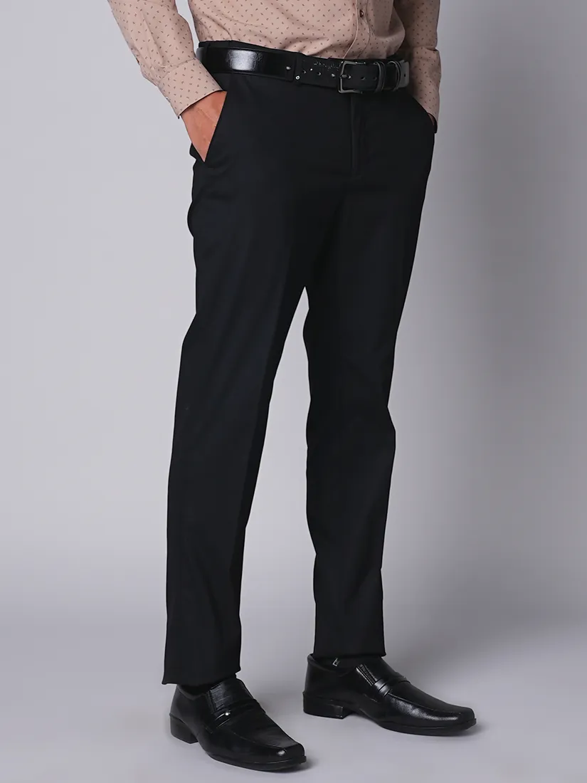 Oxemberg Men Slim Fit Solid Formal Trouser