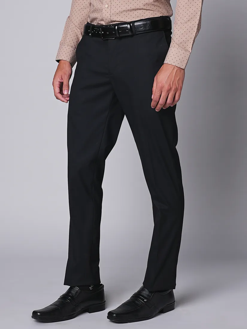 Oxemberg Men Slim Fit Solid Formal Trouser