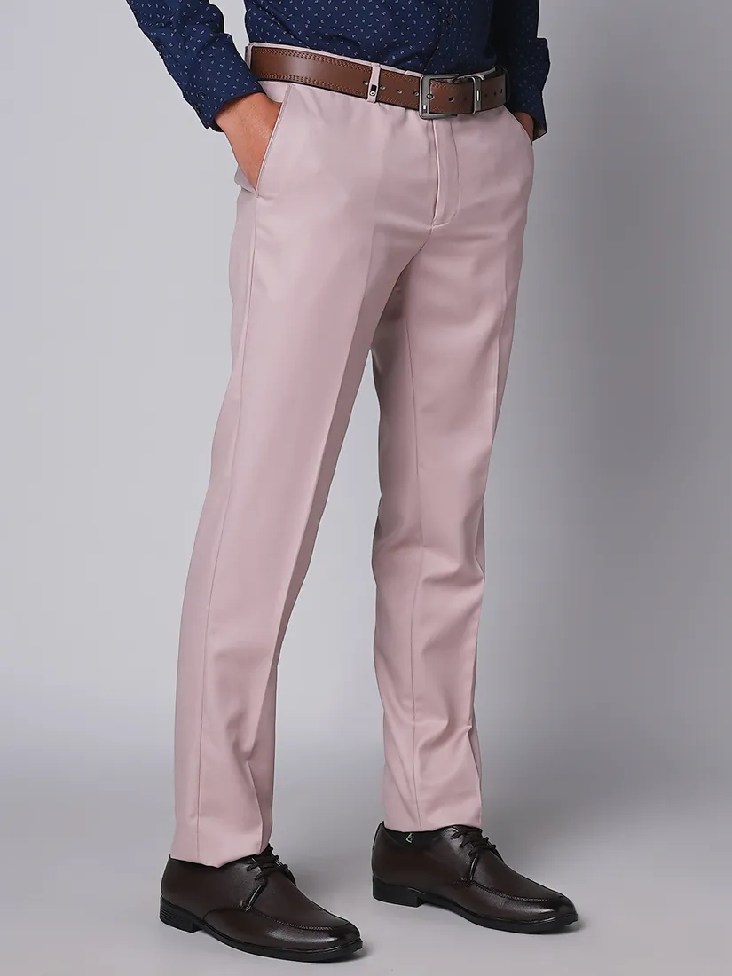 Oxemberg Men Slim Fit Solid Formal Trouser