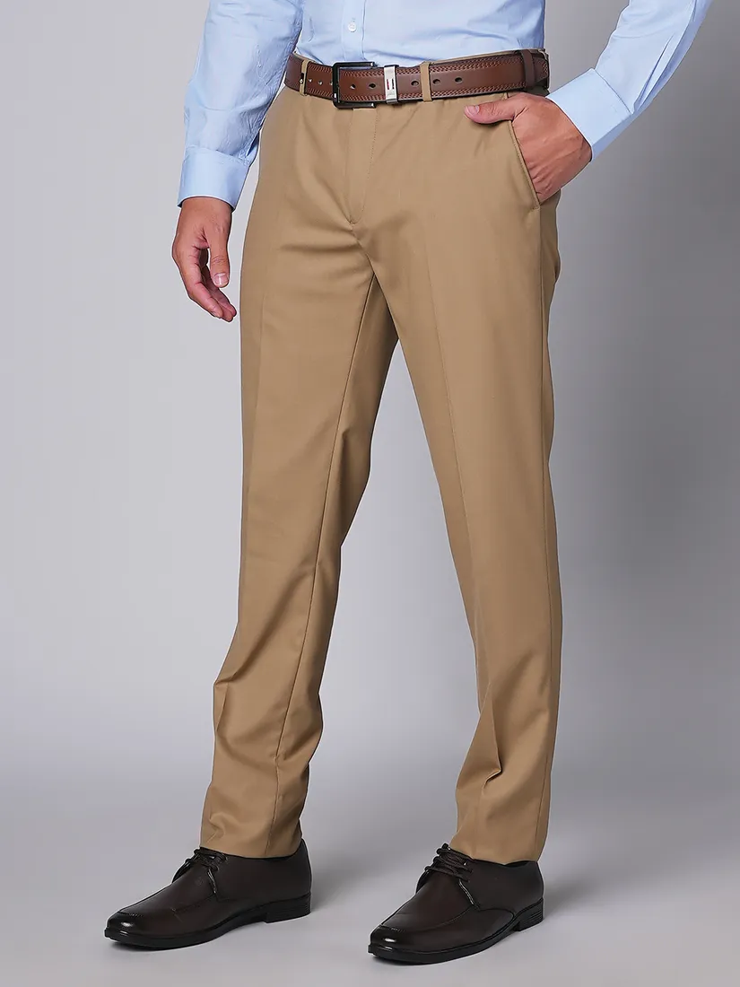 Oxemberg Men Slim Fit Solid Formal Trouser