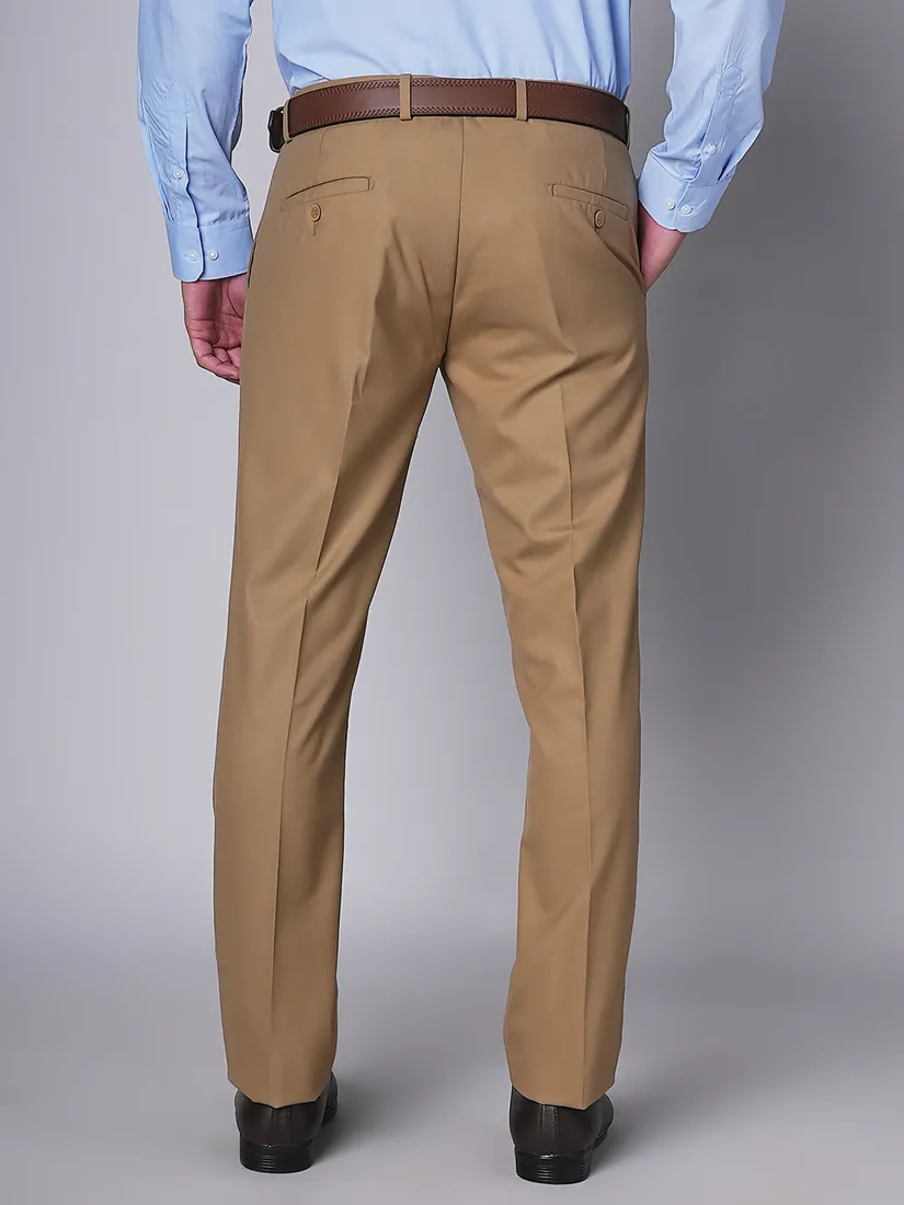 Oxemberg Men Slim Fit Solid Formal Trouser