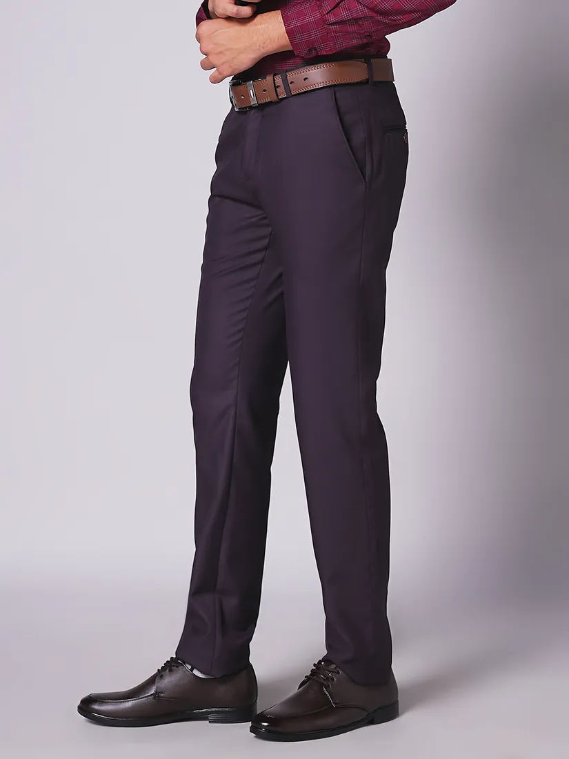 Inspiro Men Slim Fit Solid Formal Trouser