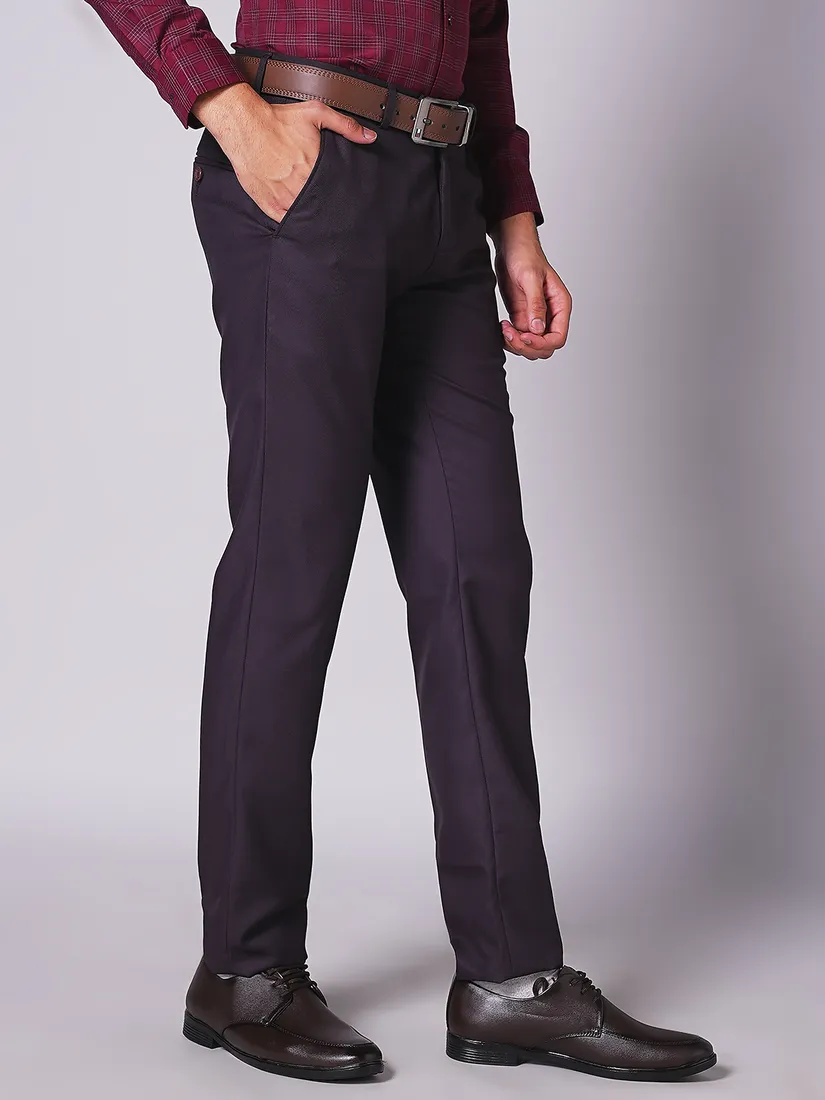 Inspiro Men Slim Fit Solid Formal Trouser