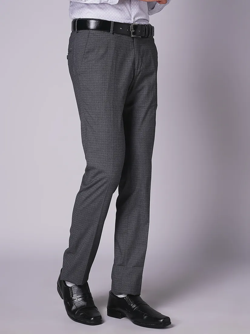 Inspiro Men Slim Fit Checks Formal Trouser