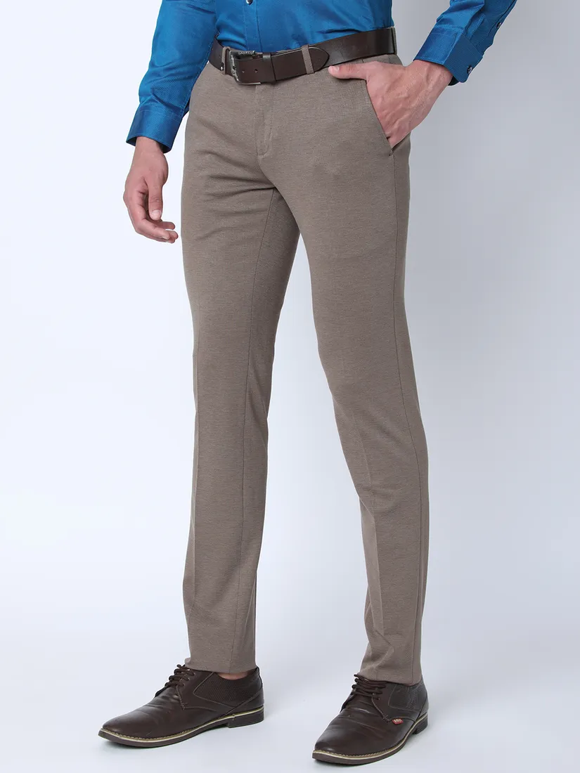 Oxemberg Men Slim Fit Solid Formal Trouser