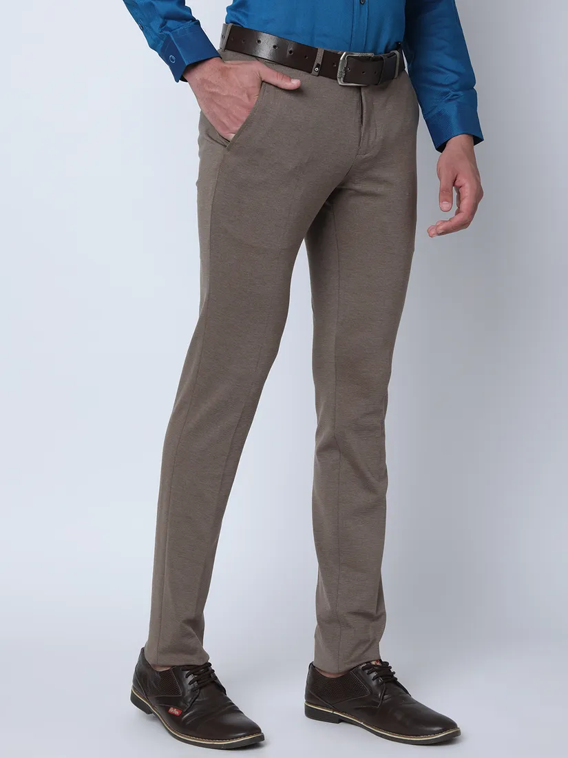 Oxemberg Men Slim Fit Solid Formal Trouser