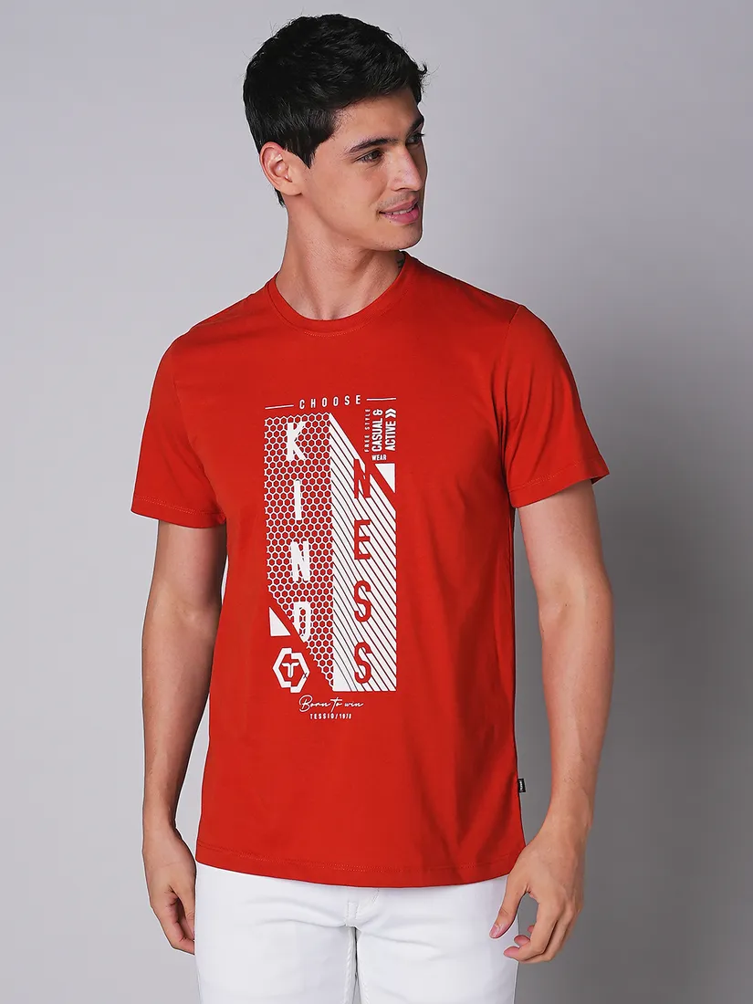 Tessio Men Slim Fit Print T-Shirt