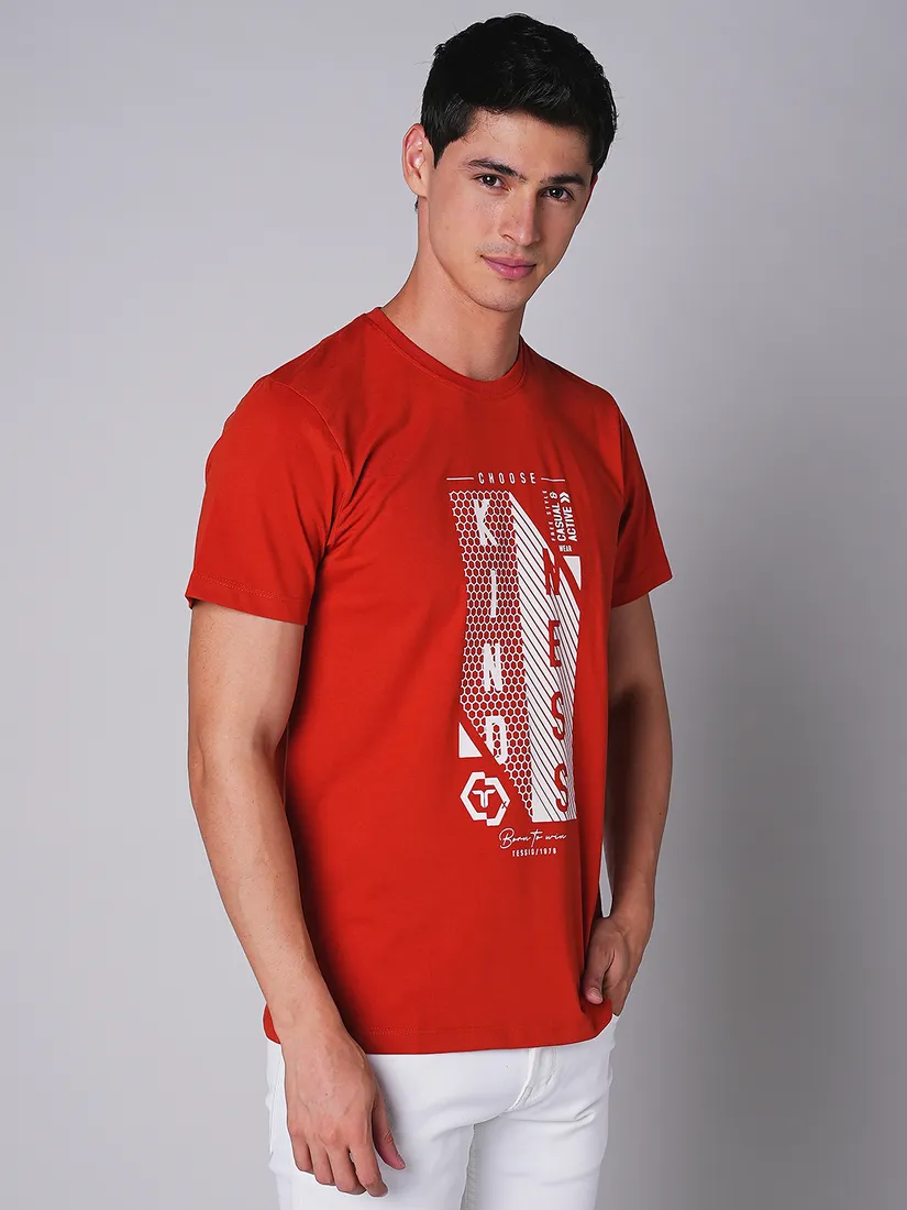Tessio Men Slim Fit Print T-Shirt