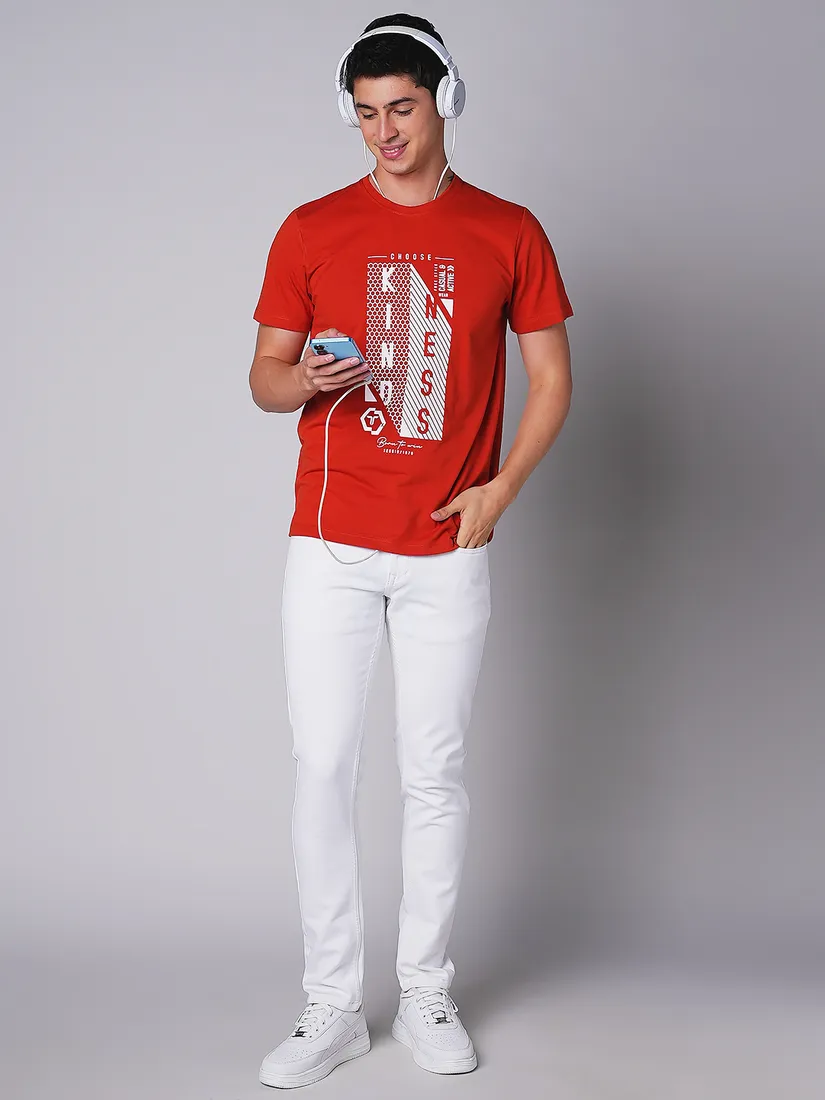 Tessio Men Slim Fit Print T-Shirt