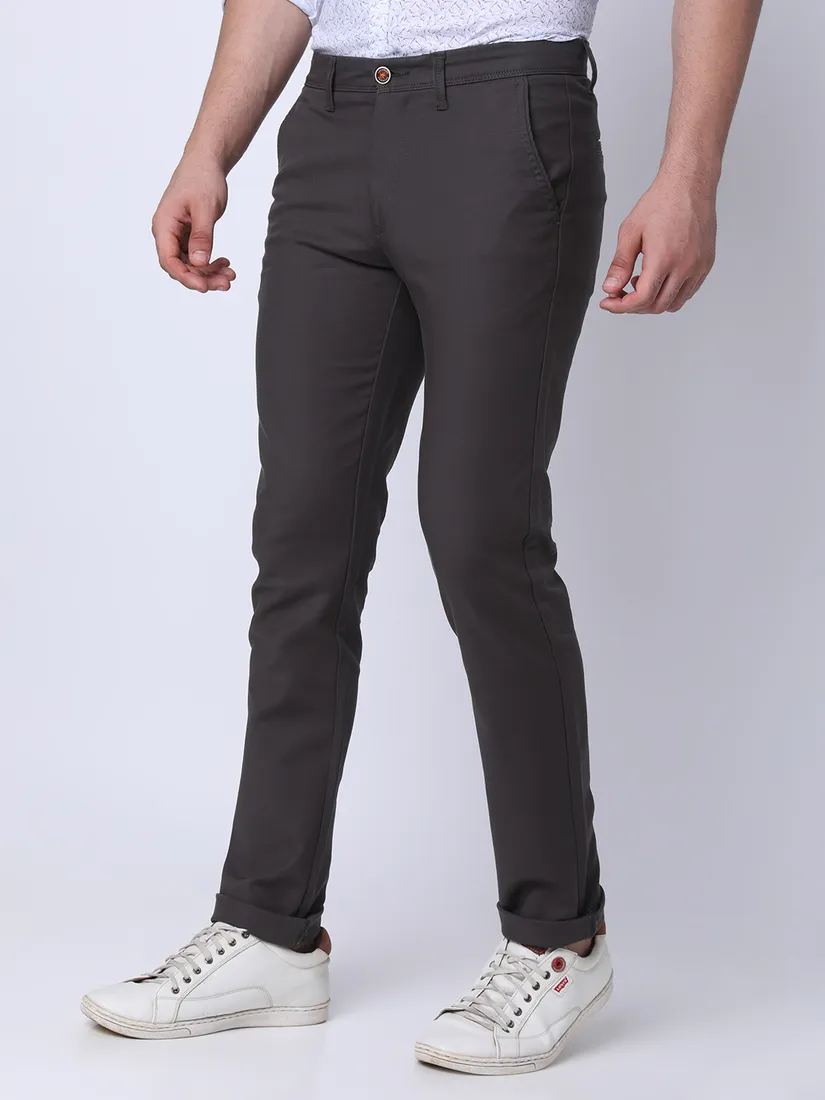 Oxemberg Men Slim Fit Solid Casual Trouser