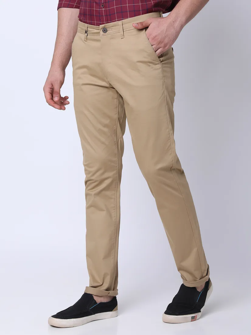 Oxemberg Men Slim Fit Solid Casual Trouser