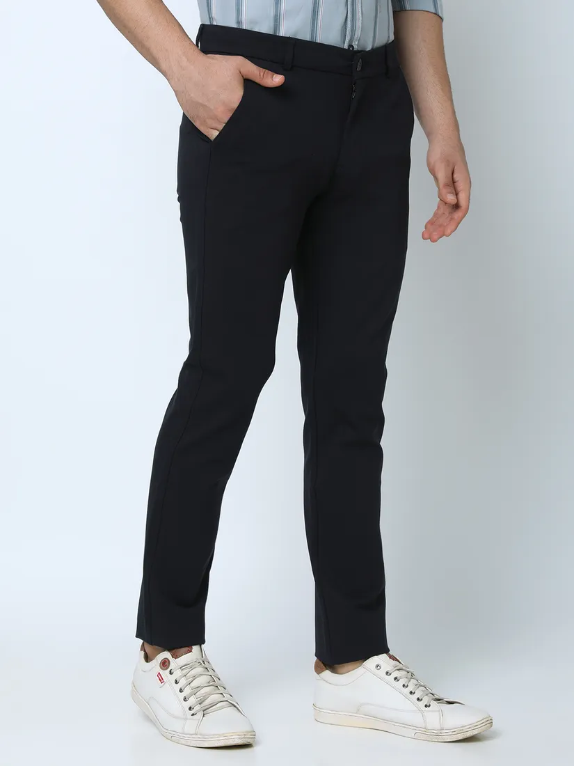 Oxemberg Men Slim Fit Solid Casual Trouser