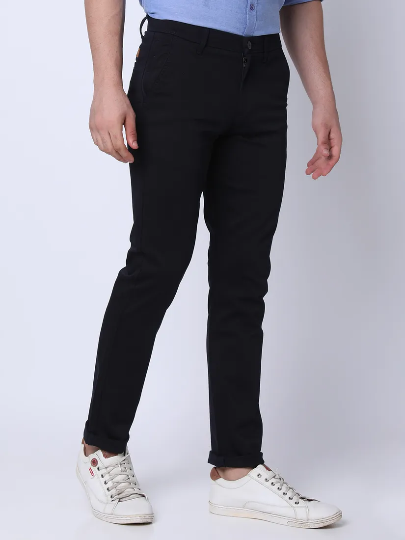 Oxemberg Men Slim Fit Solid Casual Trouser