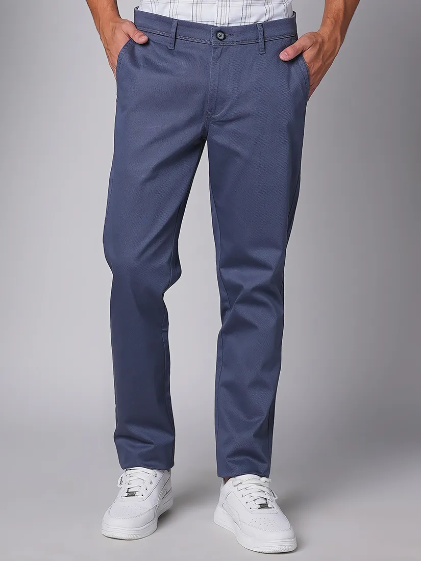 Oxemberg Men Slim Fit Solid Casual Trouser