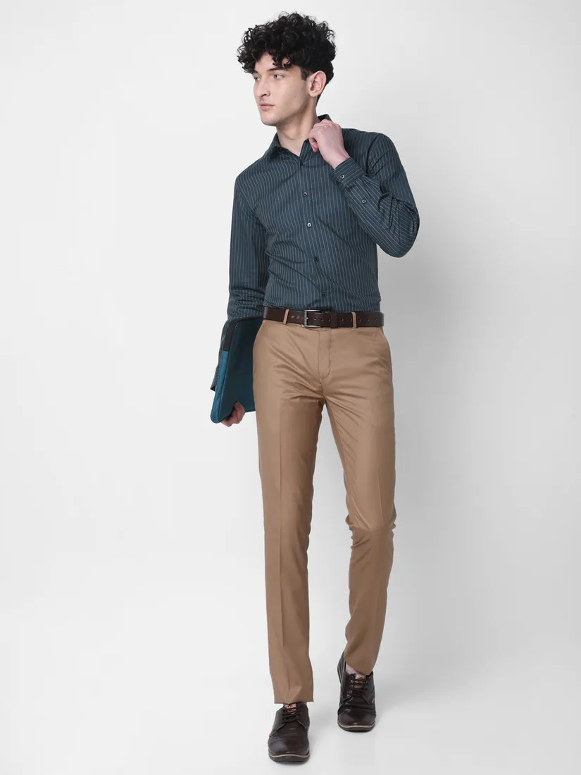 J. Hampstead Men Slim Fit Solid Formal Trouser