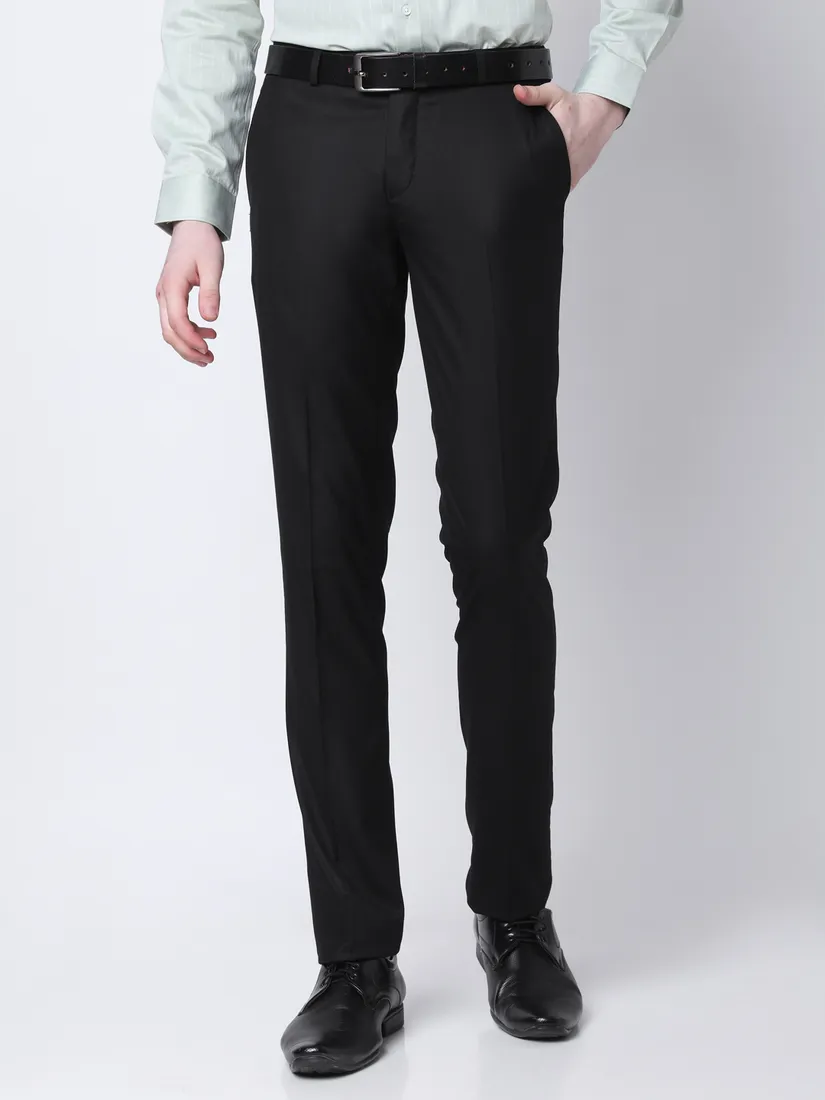 J. Hampstead Men Slim Fit Solid Formal Trouser