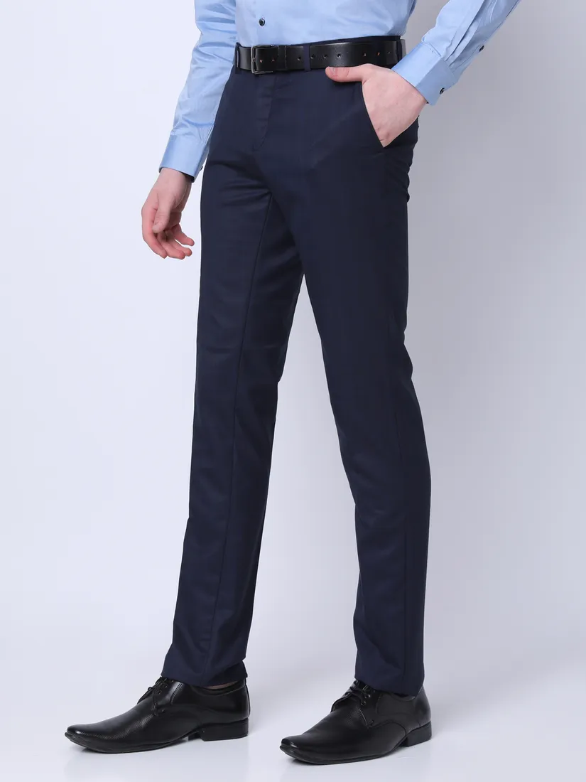 J. Hampstead Men Slim Fit Striped Formal Trouser